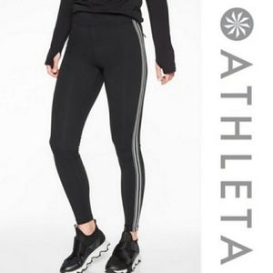 Athleta Track Tux Tights Pants Black White Sz Small Activewear